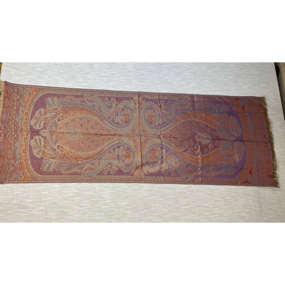 Bohemian Paisley Jacquard Table Runner Scarf Wrap Copper Purple - 051/1 (114)